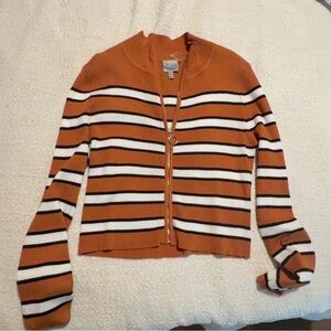 Striped Orange and White Women's Sweater
